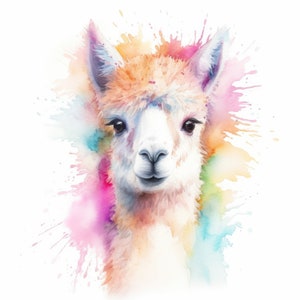 Aquarell Lama Alpaka Clipart | 10 Hochwertige JPG | Scrapbooking, Kartenherstellung, Digital Paper Craft | Kommerzielle Nutzung | Digitaler Download