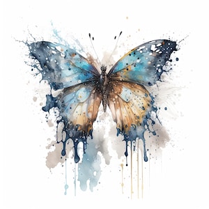 Schmetterling Clipart Aquarell | 10 Hochwertige JPG | Scrapbooking, Kartenherstellung, Printable | Kommerzielle Nutzung | Digitaler Download