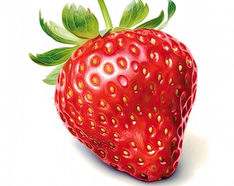 Watercolor Strawberry Clipart | 10 High Quality JPG | Scrapbooking, Card making, Digital Paper Craft | Commercial Use | Digital Download