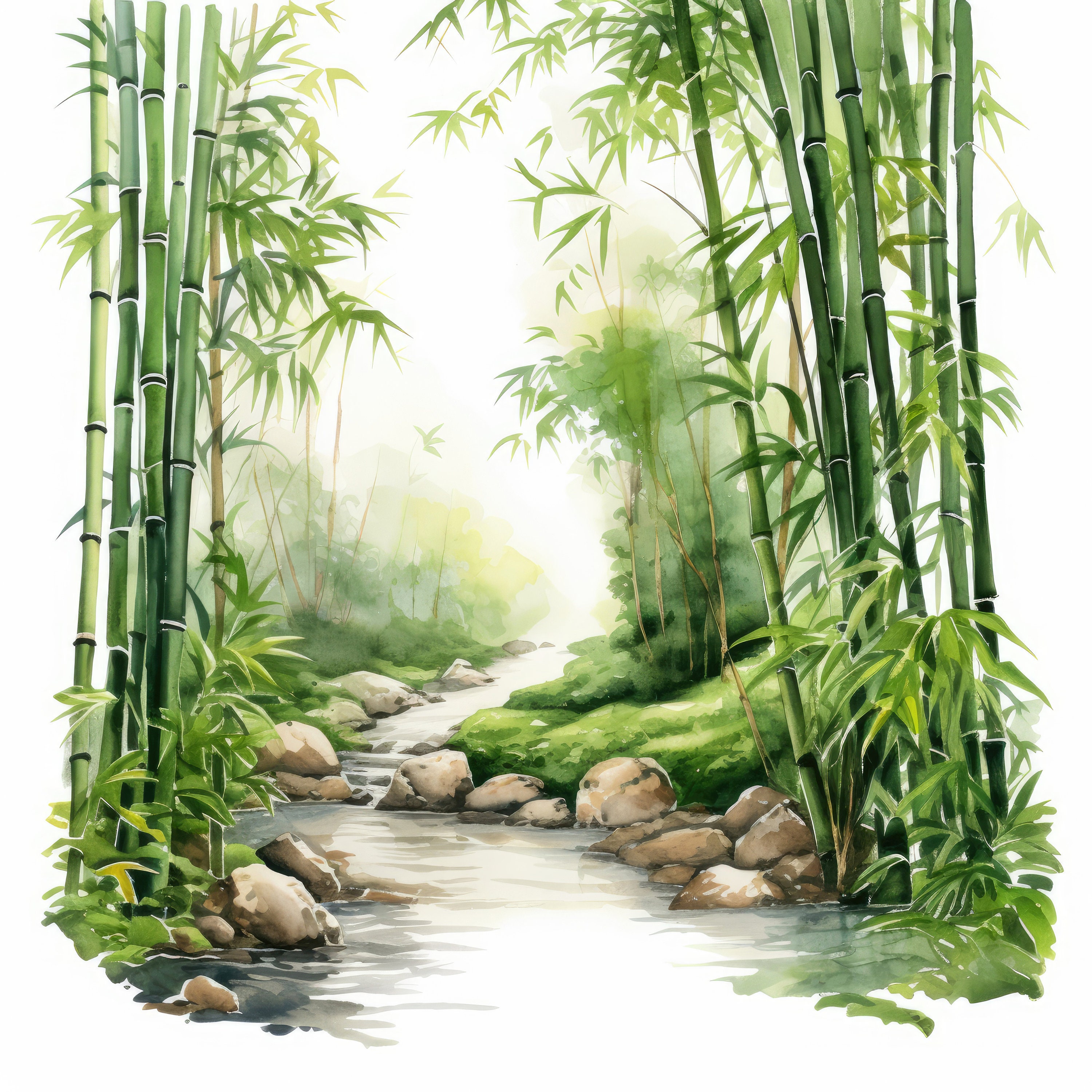 Bamboo Log In Bamboo Forest Clipart Landscape | 10 High Quality JPG | Scrapbooking ...