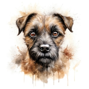 Border Terrier Clipart | 10 High Quality JPG | Scrapbooking, Card making, Digital Paper Craft | Commercial Use | Digital Download