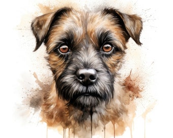 Border Terrier Clipart | 10 High Quality JPG | Scrapbooking, Card making, Digital Paper Craft | Commercial Use | Digital Download