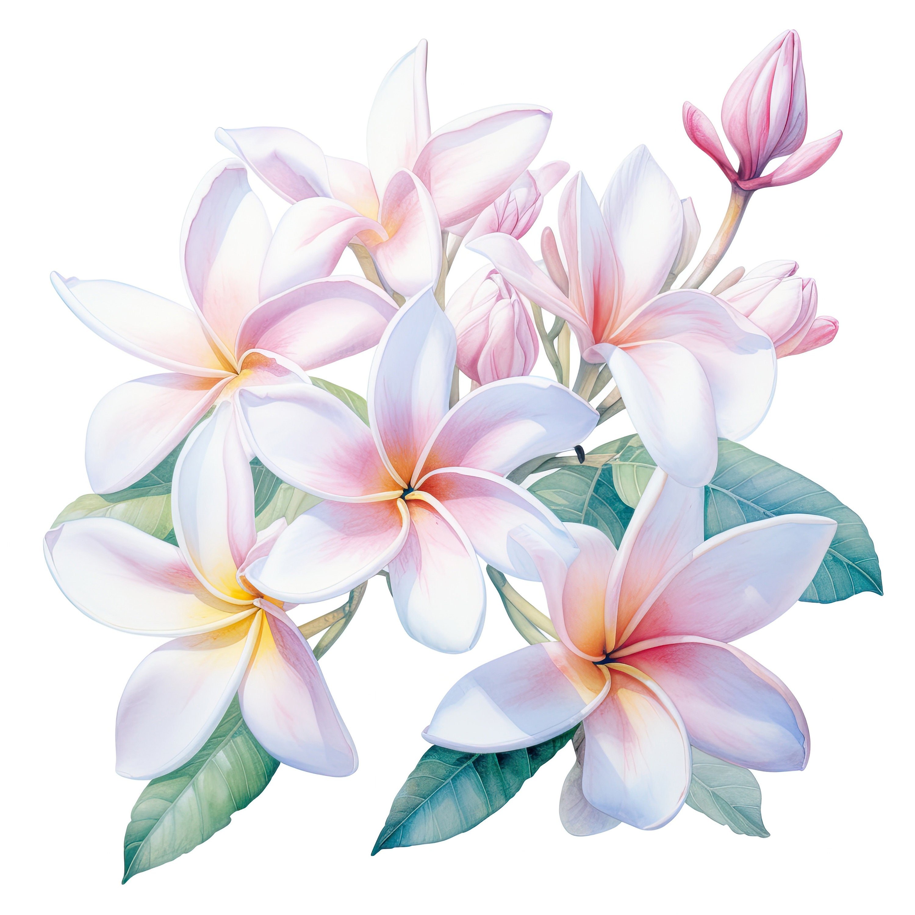 Plumeria Flower Clipart 10 High Quality JPG Scrapbooking, Card Making ...