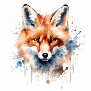 Fuchs Clipart Aquarell | 10 Hochwertige JPG | Scrapbooking, Kartenherstellung, Printable | Kommerzielle Nutzung | Digitaler Download