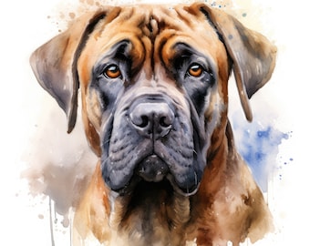 Mastiff Dog Clipart | 10 High Quality JPG | Scrapbooking, Card making, Digital Paper Craft | Commercial Use | Digital Download