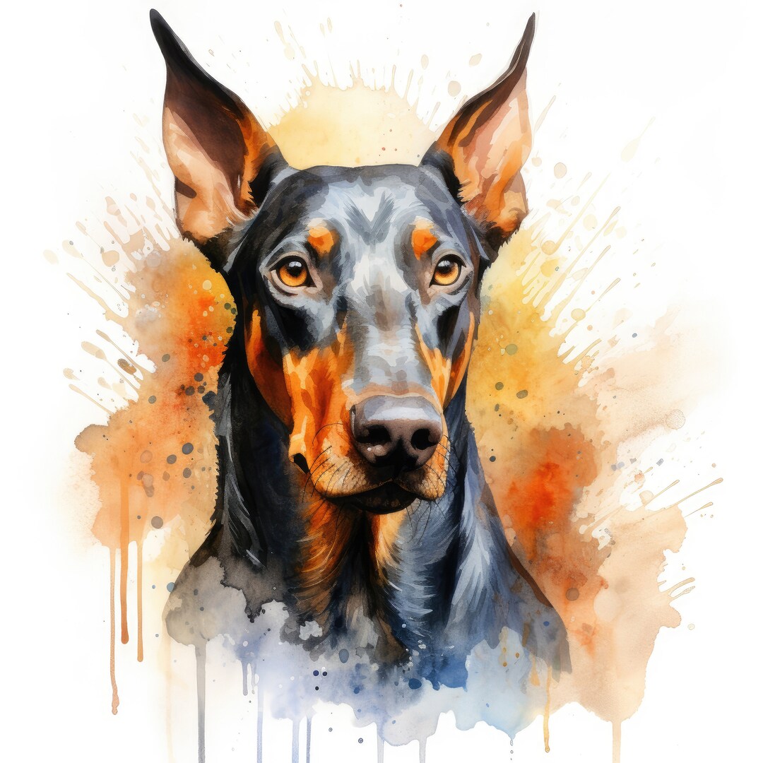 ドーベルマン ピンシャーのクリップアート | 10 高品質 JPG | スクラップブッキング、カード作成、デジタル ペーパー クラフト | 商用利用  | デジタル ダウンロード - Etsy 日本, image size:1080x1080