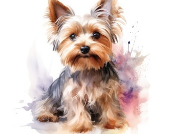 Yorkshire Terrier Clipart | 10 High Quality JPG | Scrapbooking, Card making, Digital Paper Craft | Commercial Use | Digital Download