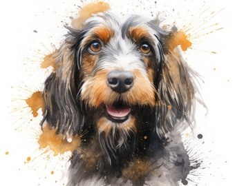 Basset Griffon Clipart | 10 High Quality JPG | Scrapbooking, Card making, Digital Paper Craft | Commercial Use | Digital Download