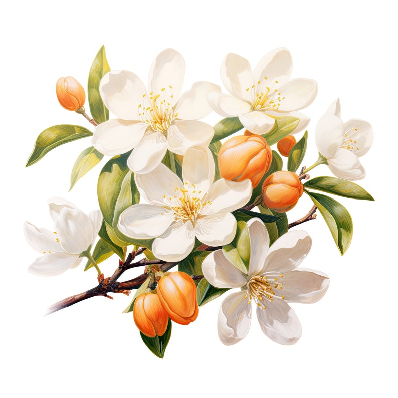 Orange Blossom Flower Clipart 10 High Quality JPG Scrapbooking, Card ...