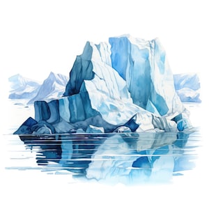 Glacier Clipart Landscape | 10 High Quality JPG | Scrapbooking, Card making, Digital Paper Craft | Commercial Use | Digital Download