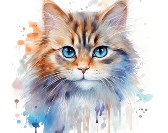British Longhair Cat Clipart | 10 High Quality JPG | Scrapbooking, Card making, Digital Paper Craft | Commercial Use | Digital Download
