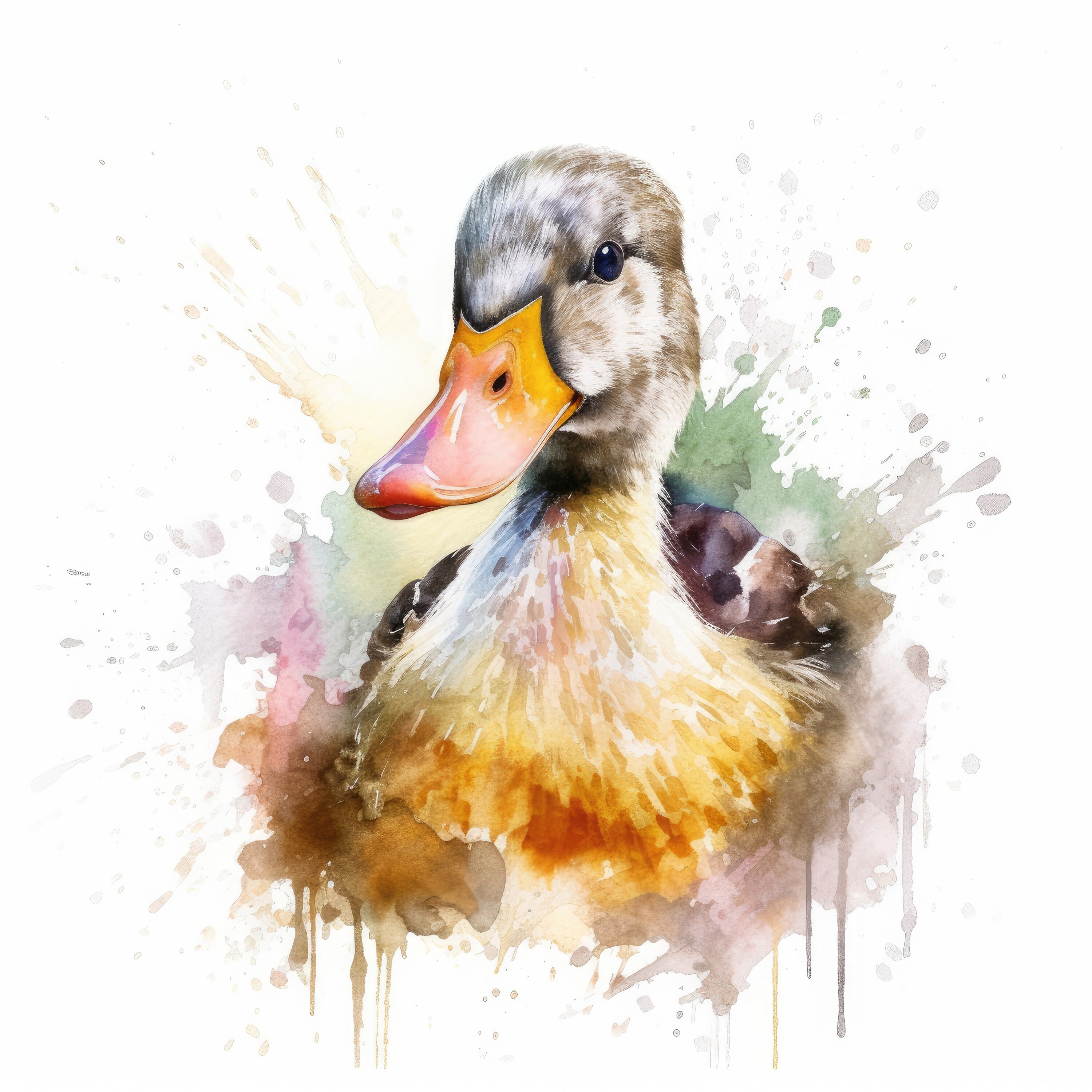 Watercolor Duck Clipart 10 High Quality JPG Scrapbooking - Etsy