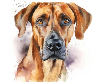 Rhodesian Ridgeback Clipart | 10 High Quality JPG | Scrapbooking, Card making, Digital Paper Craft | Commercial Use | Digital Download