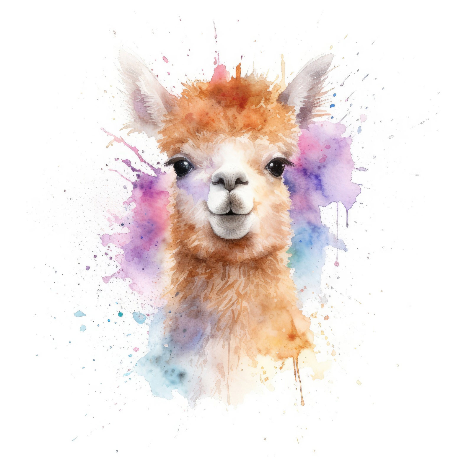 Watercolor Llama Alpaca Clipart 10 High Quality JPG Scrapbooking, Card ...