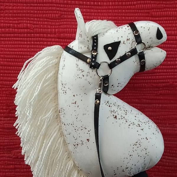 Hobby Horse - dapple grey horse with a white mane A4