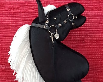 Hobby Horse Noir (crinière blanche) (A4)