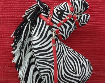 Zebra auf Stock Schwarz-Weiß-Mähne (A4)