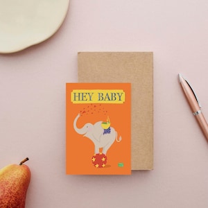 Hey Baby - Proficiat met de geboorte wenskaart