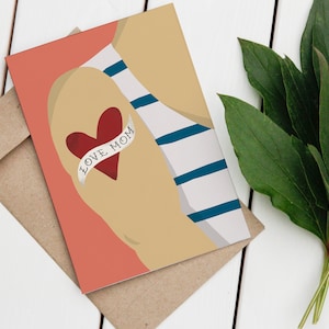 Tatuaje "Amo a Mamá" - Tarjeta original para el Día de la Madre