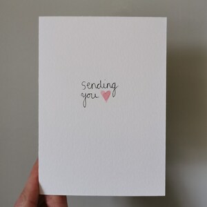 Carte faite main « Je t'envoie de l'amour »