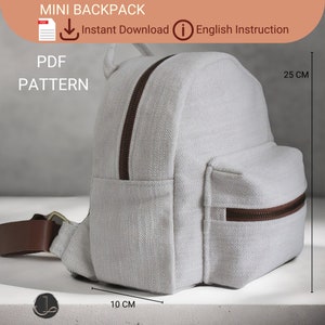 Mini Backpack Sewing Pattern | Digital PDF Pattern | Sewing pattern | Sewing Tutorial | Sewing patterns bags | Gifts for her