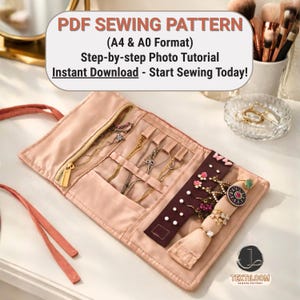 Schmuckrolle Schnittmuster | Reise-Schmuck-Organizer | PDF Nähanleitung | Schmucketui | Geschenk für sie | Schmuck Halter