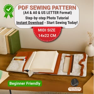 Book Organizer Sewing Pattern | Zippered Book Sleeve with Pocket | Instant Download|PDF Pattern|Book Cover |Gift for Teacher| Back to School