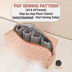 Gesteppte Haar-Werkzeugtasche Schnittmuster: Dyson Airwrap/Airstrait Reisetasche | PDF Nähanleitung | Organizer Tasche