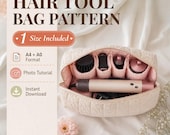 Quilted Hair Tool Bag Sewing Pattern : Dyson Airwrap Travel Bag | PDF Pattern | Organizer Bag | Gifts for Mom