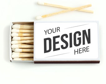 BULK Match Boxes + Labels SET OF 50 - Your Design - Personalized Matches - Party Favor - Wedding - Birthday - House Warming - Business Promo