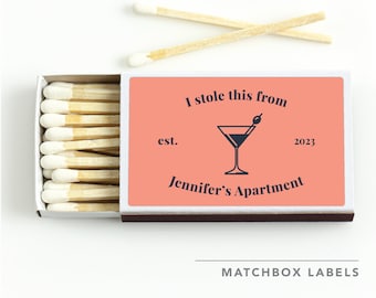 BULK Match Boxes + Labels SET OF 50 - Personalized Texts - Party Favor - Wedding - Birthday - House Warming - Apartment Use - Business Promo