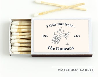 BULK Match Boxes + Labels SET OF 50 - Personalized Texts - Party Favor - Wedding - Birthday - House Warming - Apartment Use - Business Promo