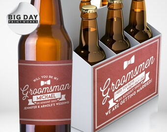 Personalized Beer Labels - Groomsmen Beer Labels - Suit Up Beer - Groomsman  Beer - Craft Beer - Famous Beer - Groomsmen Announcement Ideas