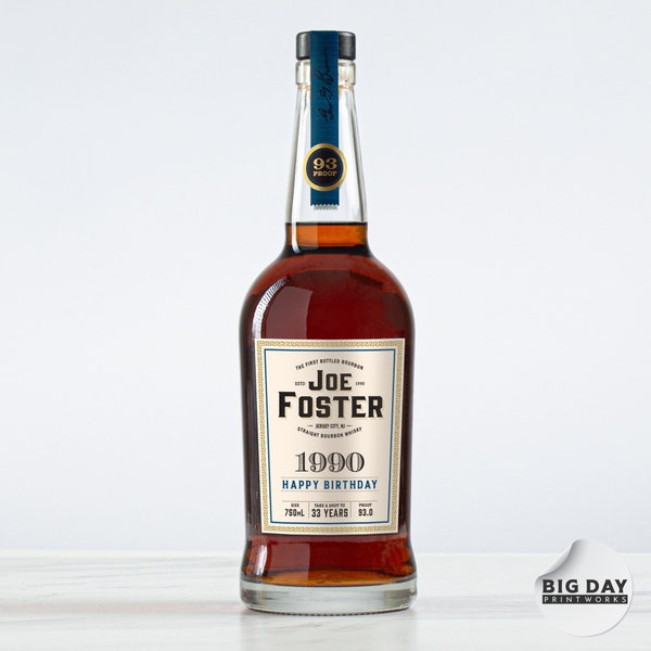 Personalized 750mL Liquor Bottle Label | Custom Liquor Label | Custom Bottle Label | Gifts and Favors | His or Her Favorite Liquor | Whiskey