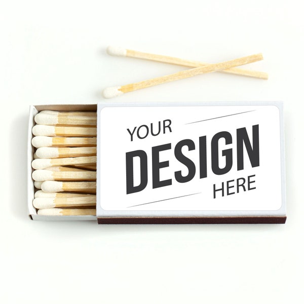 BULK Match Boxes + Labels SET OF 50 - Your Design - Personalized Matches - Party Favor - Wedding - Birthday - House Warming - Business Promo