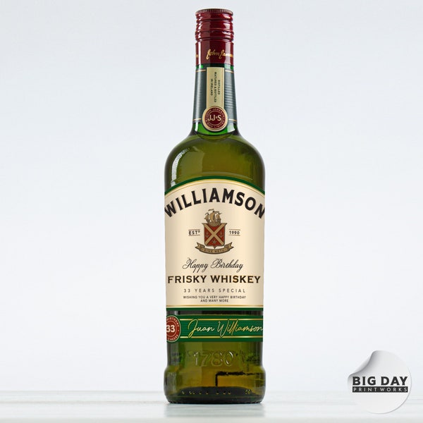 Personalized 750mL Liquor Bottle Label | Custom Liquor Label | Custom Bottle Label | Gifts and Favors | His or Her Favorite Liquor | Whiskey