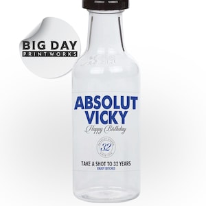 Custom 50 mL Mini Liquor Labels | His or Her Favorite Drink | Optional Mini Bottles | Party Gift or Favor Birthdays, Bachelor&#39;s, Bridal, Etc