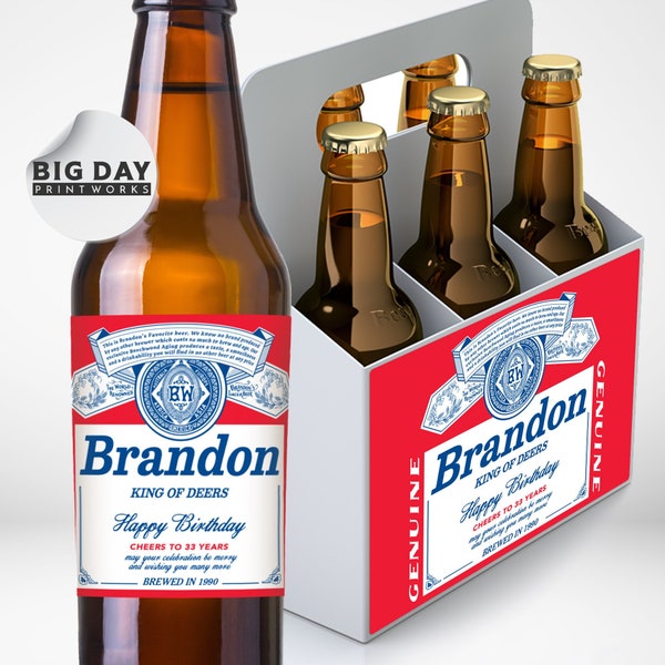 Personalized Beer Labels | His or Her Favorite Beer | Birthday Beer | Groomsman Beer | Gift or Favors | Fully Customized Beer Labels | Beer