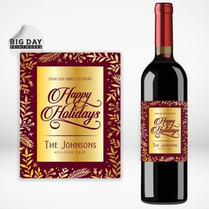 Gold Foil Wine Label | Custom Wine Labels | Personalized Birthday Gift | Anniversary Gift | Wedding Gifts | Liquor Labels | Wine Theme Label