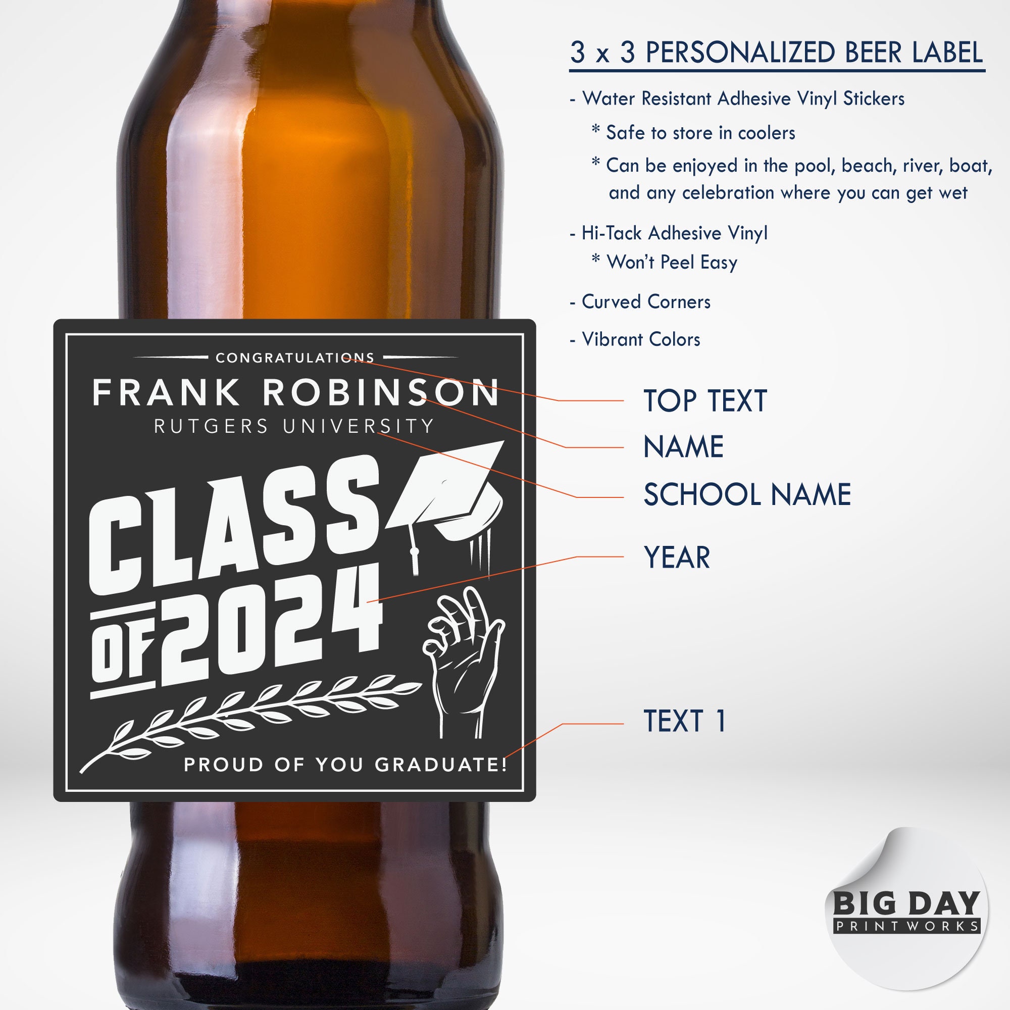Personalized - Customized Beer Labels - Graduation Beer Labels - Fun ...