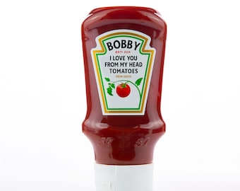 Personalized Tomato Ketchup Sauce Label Vinyl Sticker Funny Novelty Gift Birthday Anniversary - Adding a Personal Touch to your Condiments