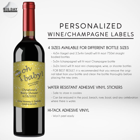Custom Wine Labels | Personalized Birthday Gift | Anniversary Gift | Wedding Gifts | Liquor Labels | Wine Theme Label | Wine Bottle Labels