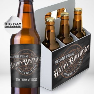 Personalized Custom Beer Labels | Happy Birthday Beer Labels | Birthday Gift and Favors | Customized Beer Labels | Fun Party Beer Labels