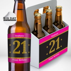 Personalized Custom Beer Labels | Happy Birthday Beer Labels | Birthday Gift and Favors | Customized Beer Labels | Fun Party Beer Labels