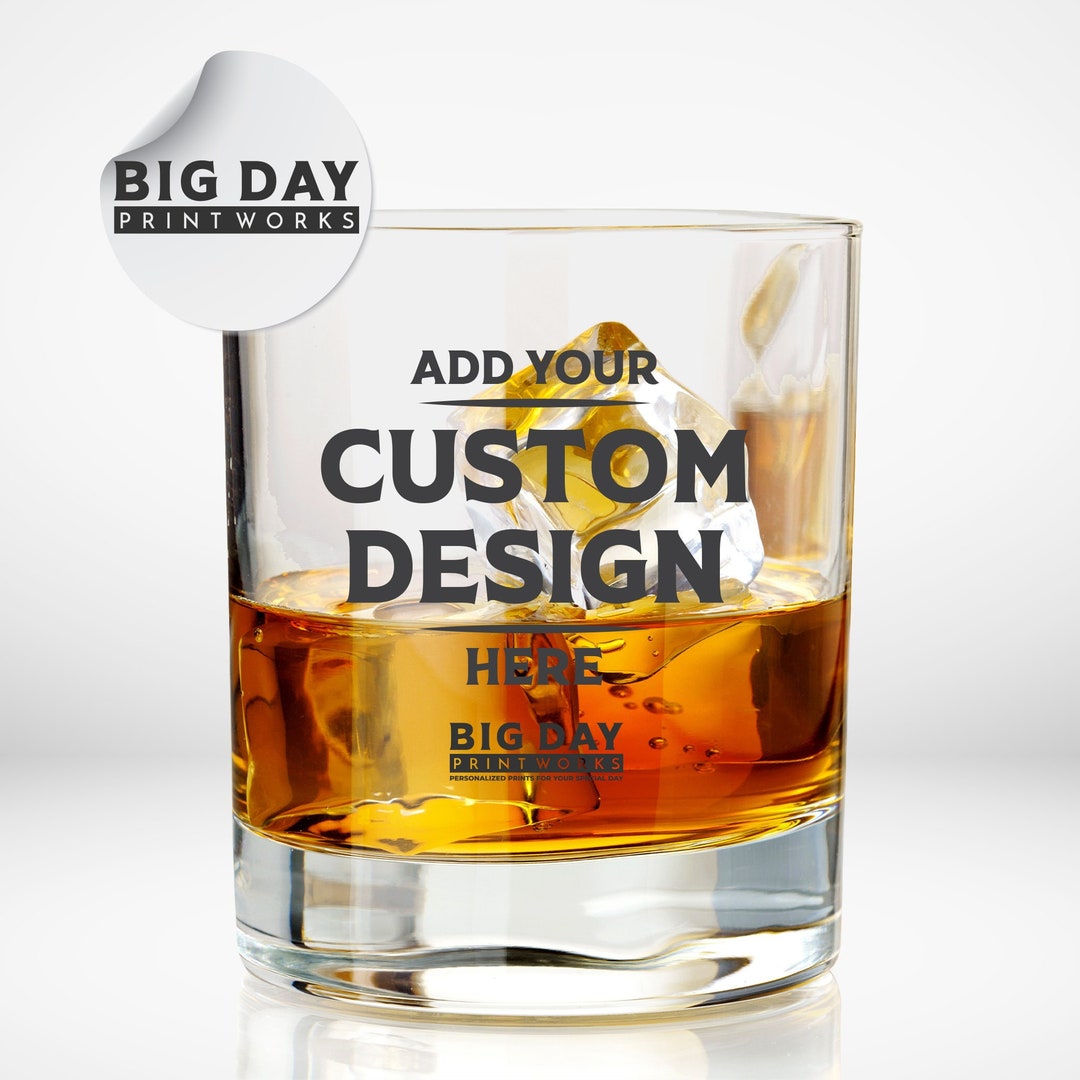 24pc Add Your Design/logo Printed Whiskey/rocks Glass | Personalized ...