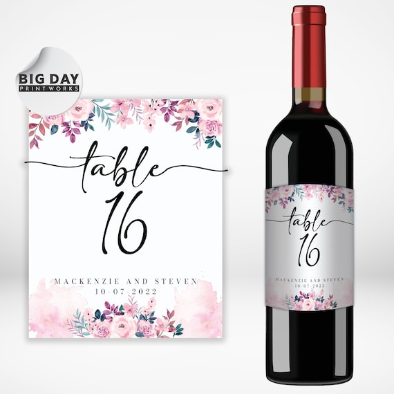 Custom Table Wine Labels Personalized Table Number Wine - Etsy