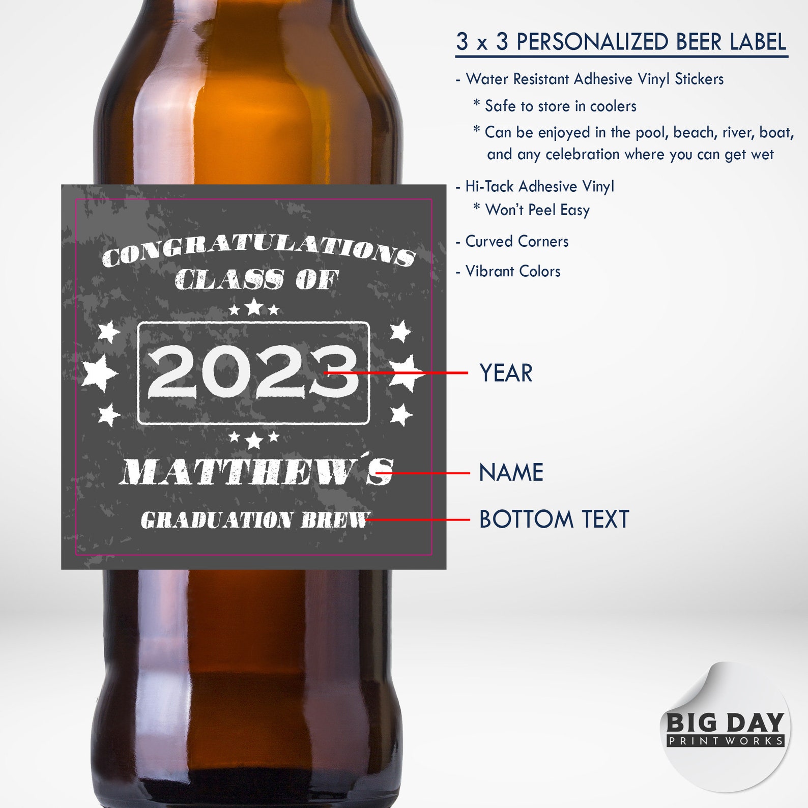 Personalized Customized Beer Labels Graduation Beer Labels | Etsy
