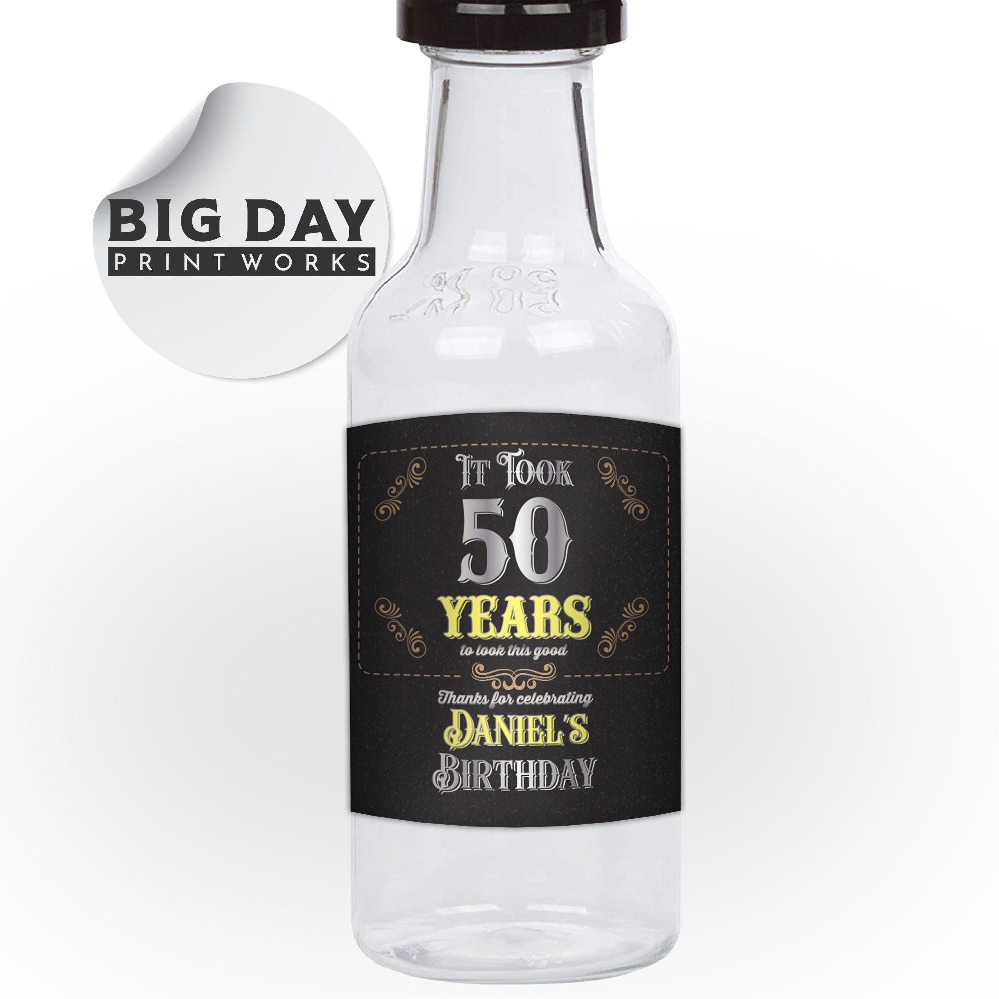 Edible bottle labels for cakes