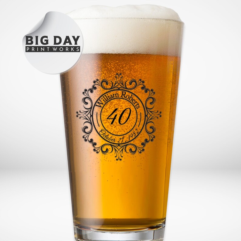 Custom Printed 16oz Pint Glasses - Personalized Beer Glasses - Adult Birthday Glassware - Retirement Party Celebration Glassware - 24pcs