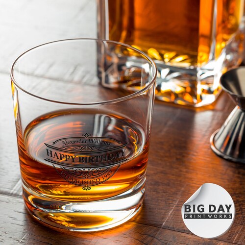 Custom Printed Rocks Glasses - Personalized Whiskey Glasses - Adult Birthday Glassware shops - Retirement Party Celebration Glassware - 24pcs